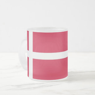 Petite tasse en verre dépoli avec drapeau du Danem