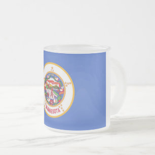Petite tasse en verre dépoli avec drapeau du Minne