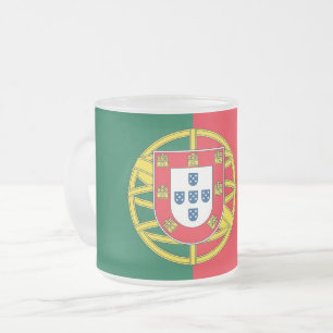 Petite tasse en verre dépoli avec drapeau du Portu