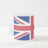Petite tasse en verre dépoli avec drapeau du Royau