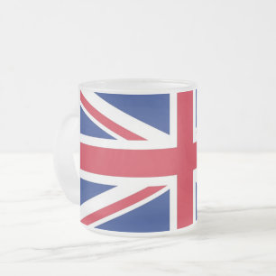 Petite tasse en verre dépoli avec drapeau du Royau