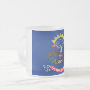 Petite tasse en verre dépoli avec le drapeau Dakot