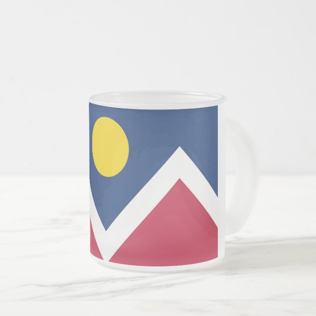 Petite tasse en verre dépoli avec le drapeau de De (Devant droit)
