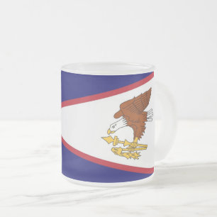 Petite tasse en verre dépoli avec le drapeau Samoa