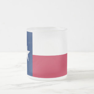 Petite tasse en verre dépoli avec le drapeau Texas