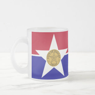 Petite tasse en verre dépoli - drapeau de Dallas