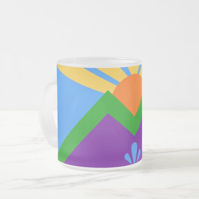 Petite tasse en verre dépoli, drapeau de Manitou S (Devant gauche)