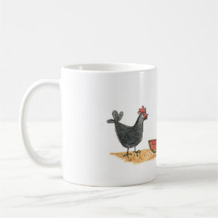 Petite tasse noire de poule et de pastèque