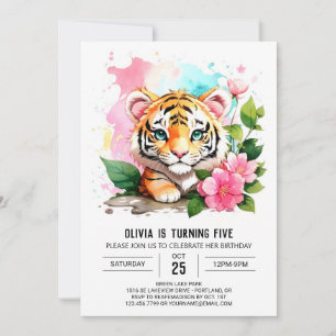 Petite Tigre Editable Invitation Anniversaire