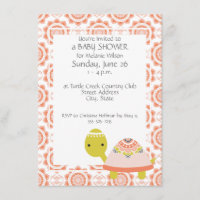 Petite Turtle Girl's Baby Shower Invitations