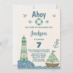 Petite voile Nautique Invitation Anniversaire