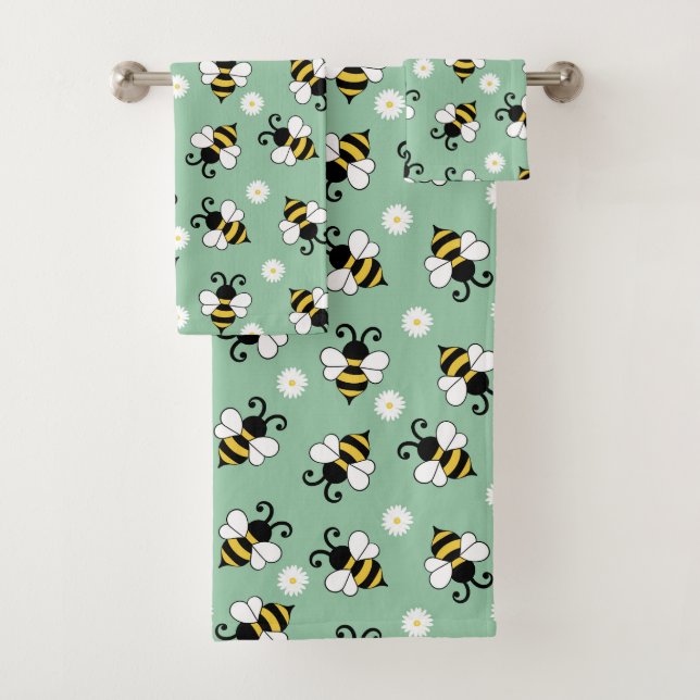 Petites abeilles mignonnes et fleurs marguerites m (En situation)