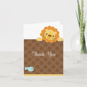 Petites cartes de note de lion et d'oiseau