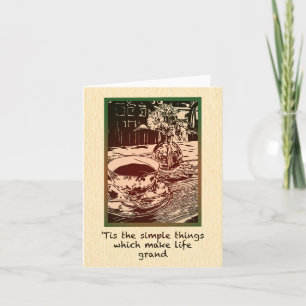 Petites choses simples, carte de note pliée de 4 p