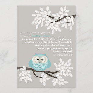 Petites chouettes et branches Invitations de douch
