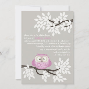 Petites chouettes et branches Invitations de douch