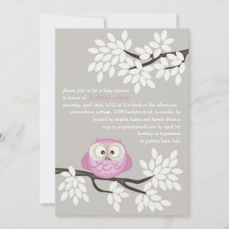 Petites chouettes et branches Invitations de douch
