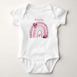  Petites coccinelles roses avec body bébé arc-en-c