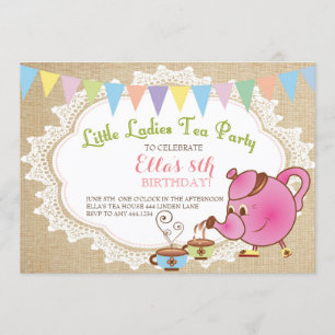 Petites Dames Tea Party Invitations Anniversaire