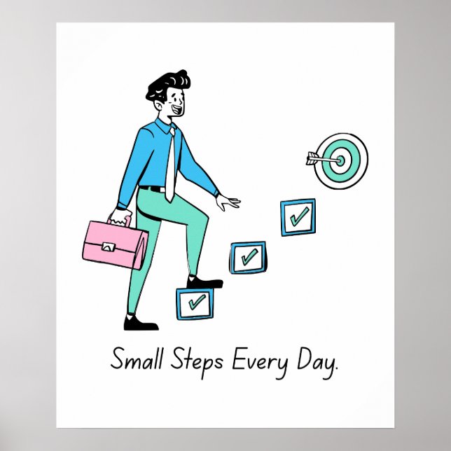 Petites Étapes Chaque Jour - Affiche Motivative (Devant)