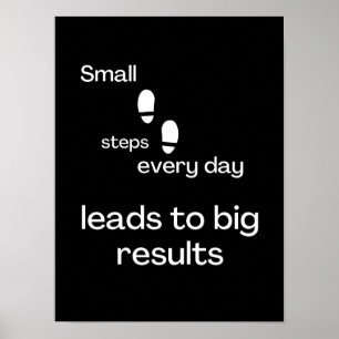 Petites étapes tous les jours - Poster de motivati