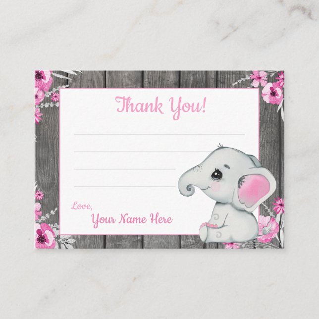 Petites étiquettes de Merci avec texte Elephant ro (Devant)