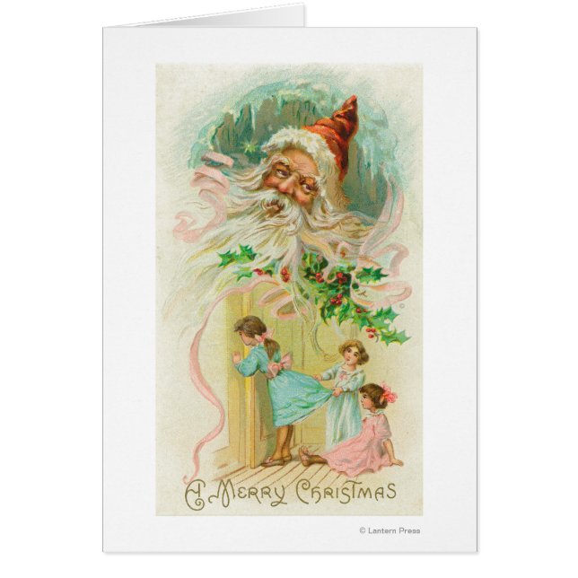 Petites filles espionnant à travers la porte de la (Devant)