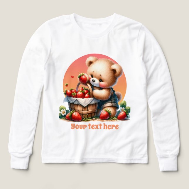 Petites filles ours amoureux personnalisable (Motif recto)
