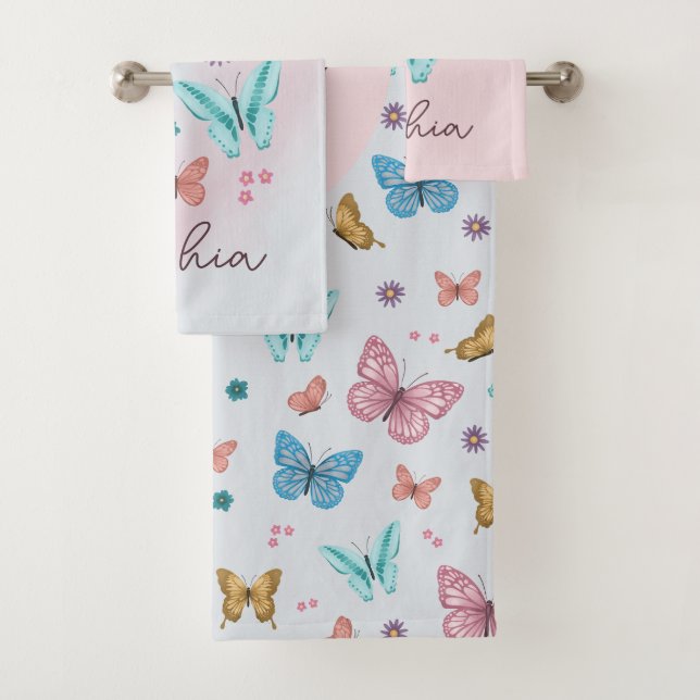 Petites filles papillon mignonne enfants Monogramm (En situation)