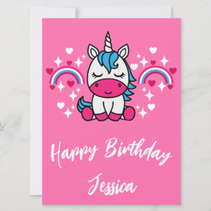 Petites filles rose arc-en-ciel licorne