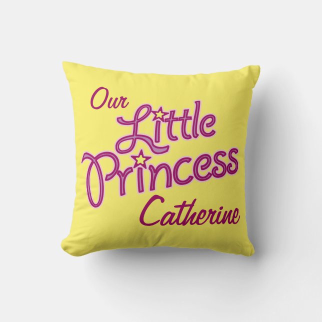 Petites filles star princesse nom et coussin photo (Recto)