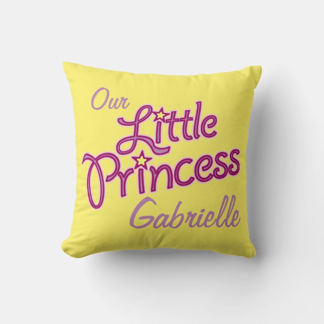 Petites filles star princesse nom et coussin photo (Recto)