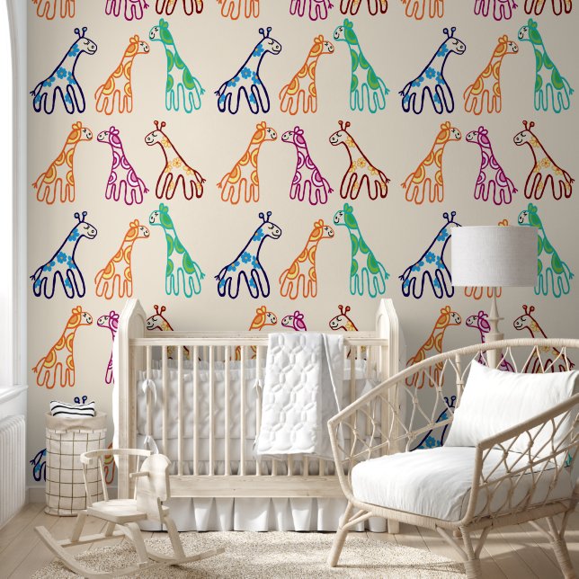 Petites girafes pépinière Papier peint Mur (Enfants)