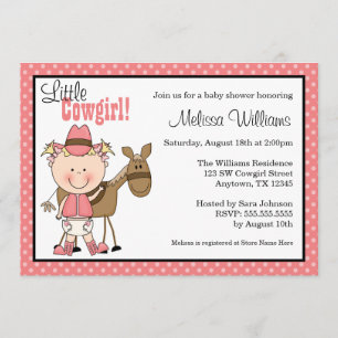 Petites invitations de baby shower de pois de