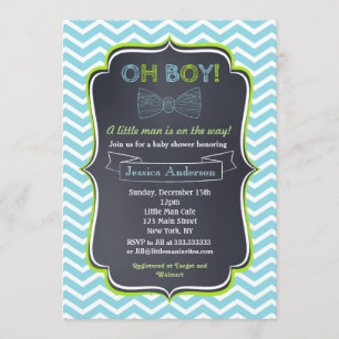 Petites invitations de baby shower d'homme