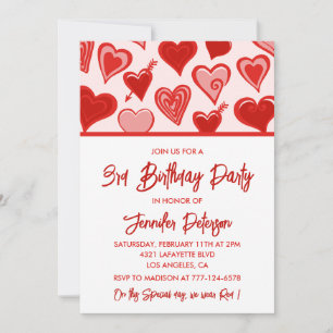 Petites invitations pour ses Coeurs pour 3 ans