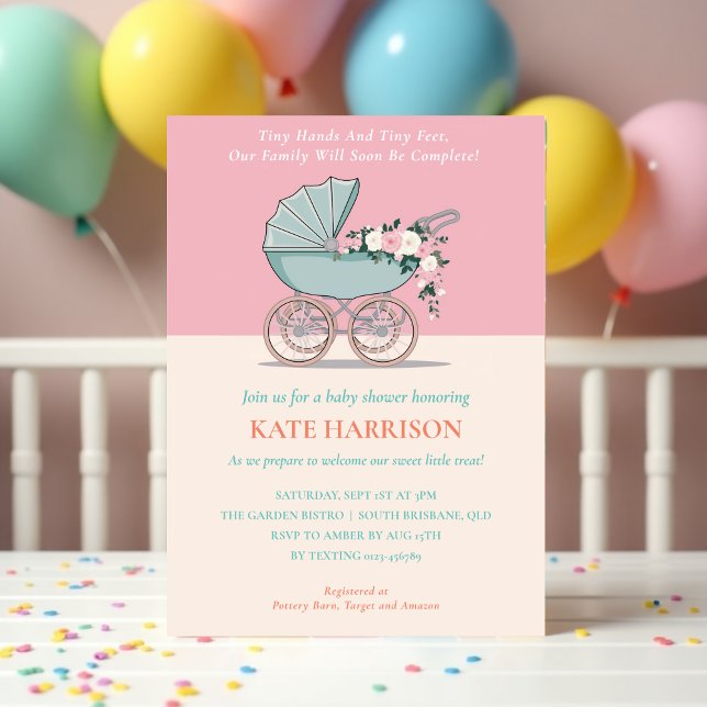 Petites mains et pieds minuscules | Invitation bab (Tiny hands and tiny feet _ Baby Shower Invitation )