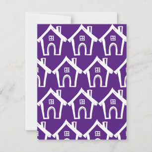 Petites maisons blanches Carte d'adresse violet fo