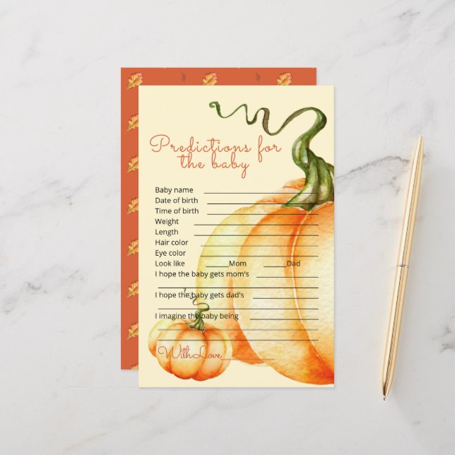 Petites prédictions et conseils Citrouilles pour b (Devant/Arrière en situation)