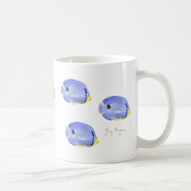 Petites tasses bleues et Drinkware de poissons (Droite)