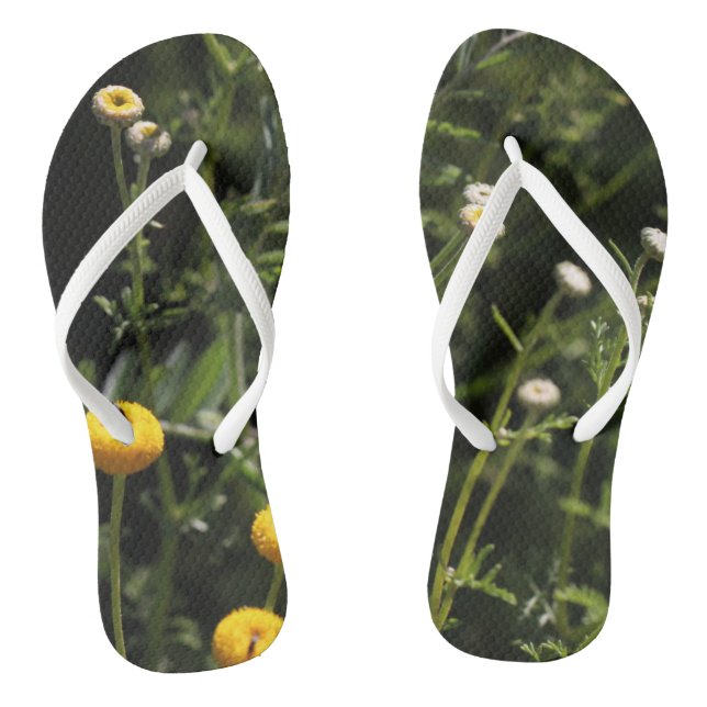 Petites tongs fleurs jaunes et blanches (Semelle)