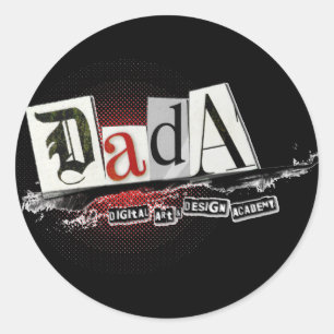 Petits (20) autocollants noirs de DADA