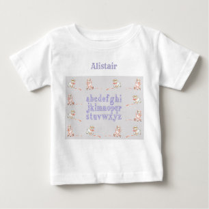 Petits agneaux apprenant l'alphabet t-shirt bébé