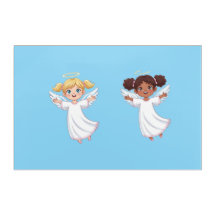Petits anges noirs et blancs Mur acrylique Art