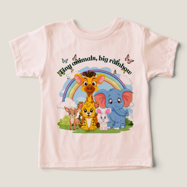 Petits animaux, gros arc-en-ciel Design Toddler T- (Design Recto)