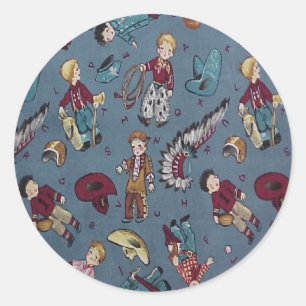 Petits autocollants d'amusement de cowboys