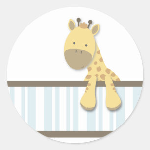 Petits autocollants de la girafe   {bleu}