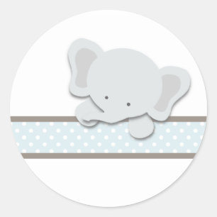 Petits autocollants de l'éléphant   {bleu}