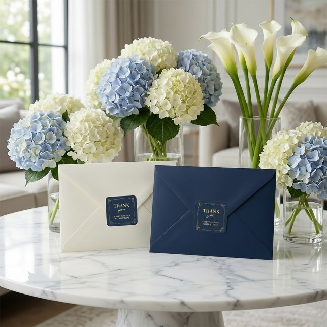 Petits autocollants Navy Gold Remerciements 80e an (SEE FULL SUITE AT BOTTOM)