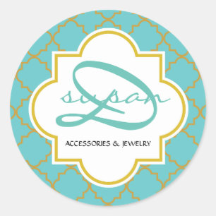 Petits autocollants ronds de quatrefoil